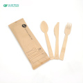 Eco-Friendly 17cm Bamboo Cutlery Set with logo custom